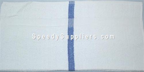 Bath Towels White/Blue Center